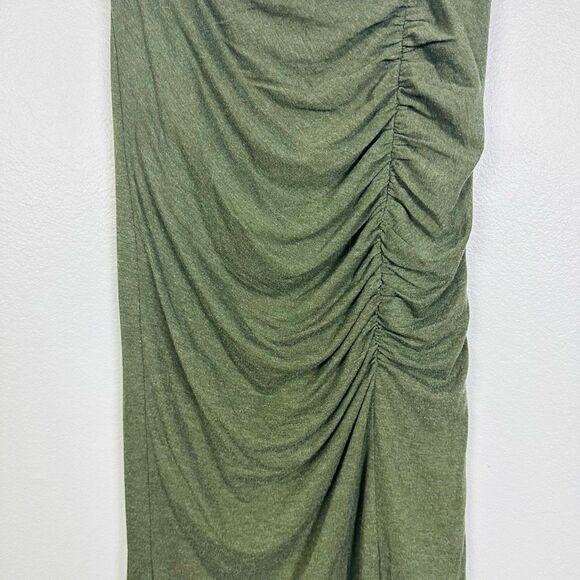 Ann Taylor Dark Green Ruched Long Knit Dress Skirt Size 8 - Picture 3 of 12